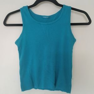 teal crop tank top